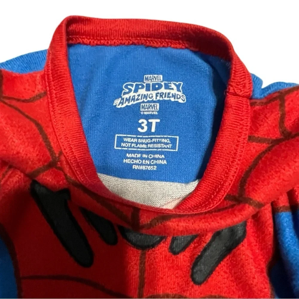 Marvel Spider-Man boys 2-fer size 2T/3T hooded sweatshirt and 2 piece Pajama set